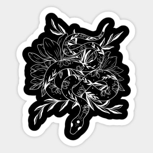 Snake and Magnolias Sticker